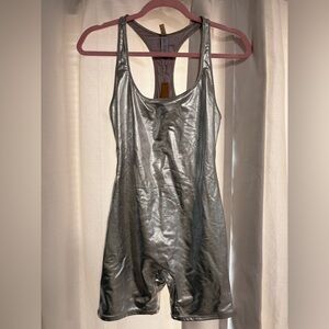 NWT SKIMS Silver Metallic One Piece Swimsuit